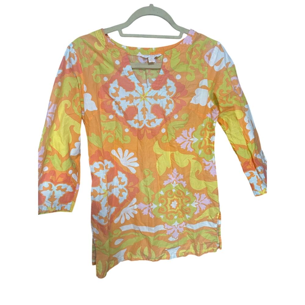 Tori Richard Honolulu Cotton Patterned Tunic Women's Size 4